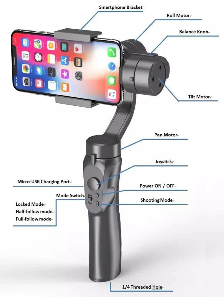 3-AXIS HANDHELD GIMBAL ΣΤΑΘΕΡΟΠΟΙΗΤΗΣ ΚΙΝΗΤΟΥ ΤΗΛΕΦΩΝΟΥ 3 ΑΞΟΝΩΝ