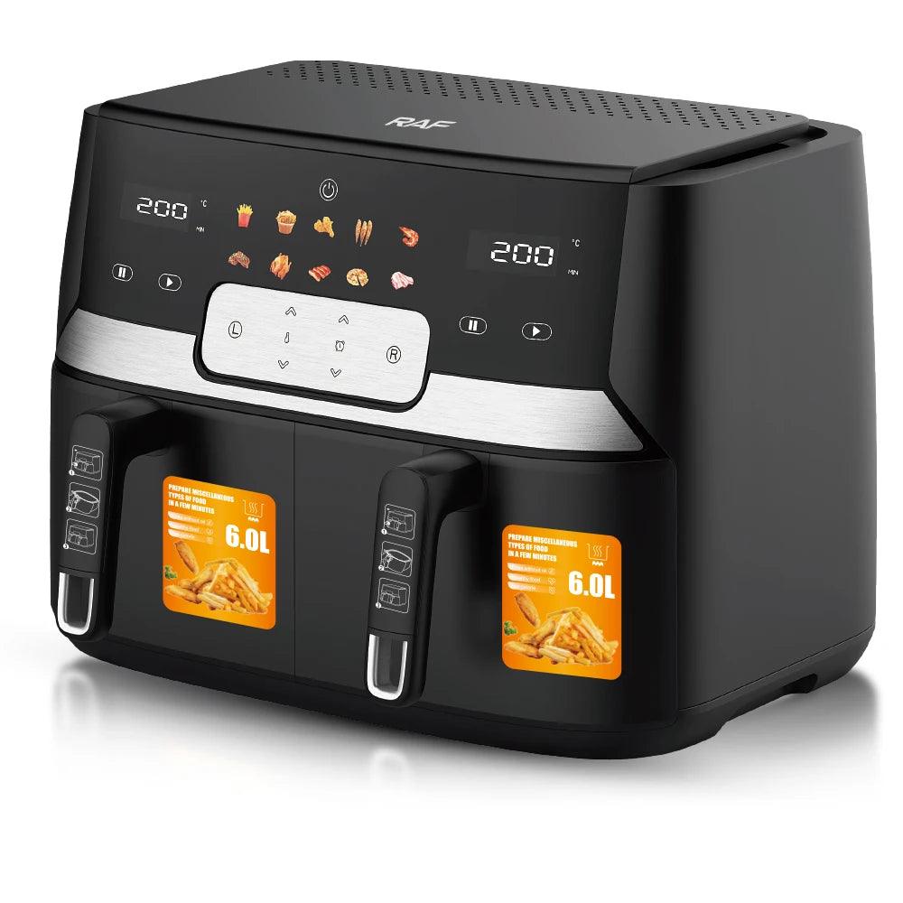 AIRFRYER ΜΕ ΔΙΠΛΟ ΚΑΔΟ ΚΑΙ ΜΕ ΜΕΓΑΛΗ ΧΩΡΗΤΙΚΟΤΗΤΑ 12 ΛΙΤΡΑ XXL RAF 5272 - vip mix shop