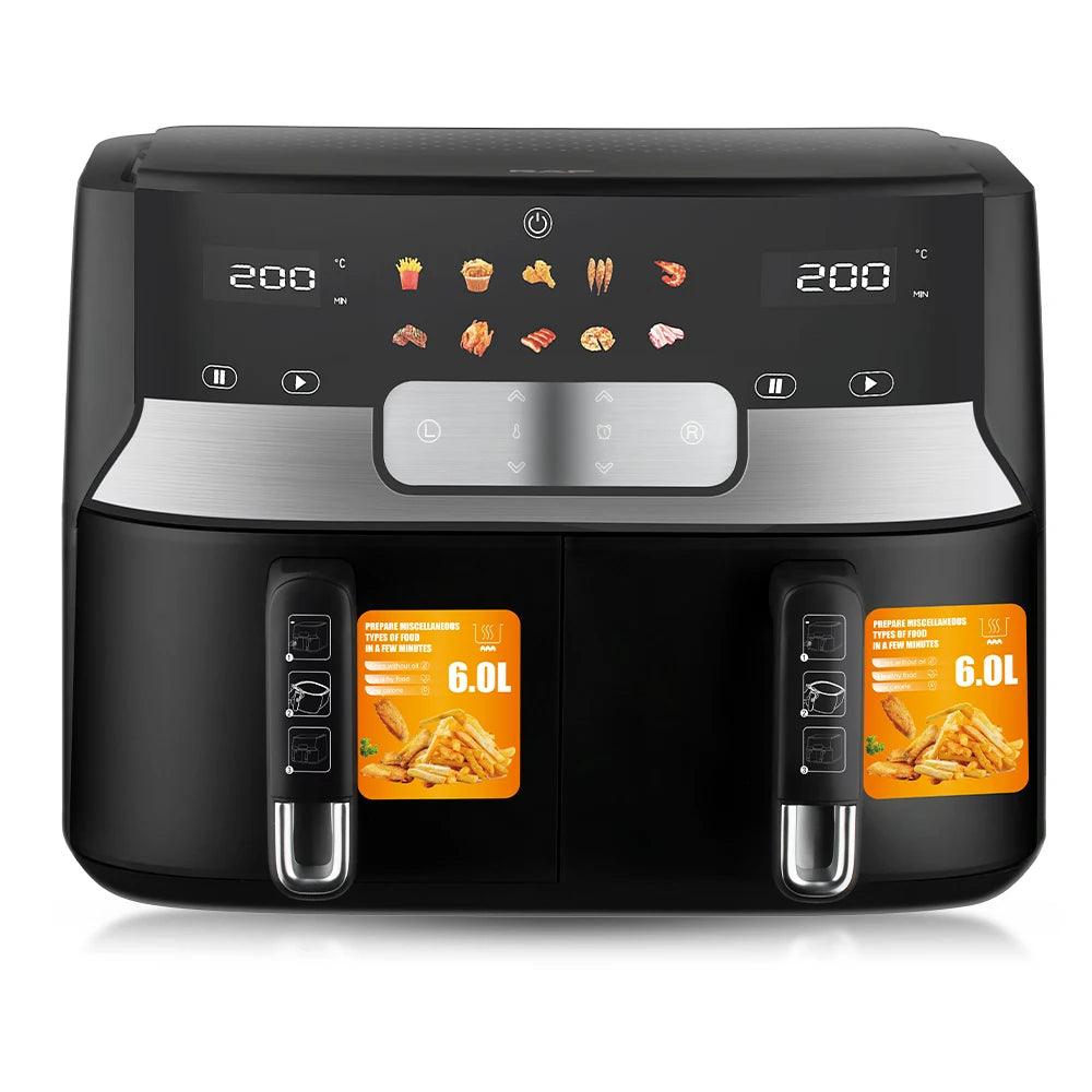 AIRFRYER ΜΕ ΔΙΠΛΟ ΚΑΔΟ ΚΑΙ ΜΕ ΜΕΓΑΛΗ ΧΩΡΗΤΙΚΟΤΗΤΑ 12 ΛΙΤΡΑ XXL RAF 5272 - vip mix shop