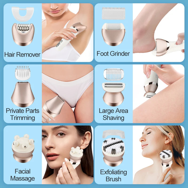 ΣΕΤ ΑΠΟΤΡΙΧΩΣΗΣ EPILATOR ΓΙΑ ΤΟ ΣΩΜΑ 5 ΣΕ 1 KEMEI-8001