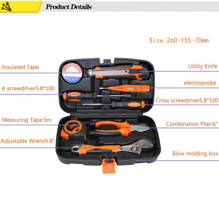 ΒΑΛΙΤΣΑ ΕΡΓΑΛΙΩΝ ΜΕ 8 ΕΡΓΑΛΕΙΑ ANDOWL – ΣΕΤ ΕΡΓΑΛΕΙΩΝ ΣΕ ΘΗΚΗ ΜΕΤΑΦΟΡΑΣ