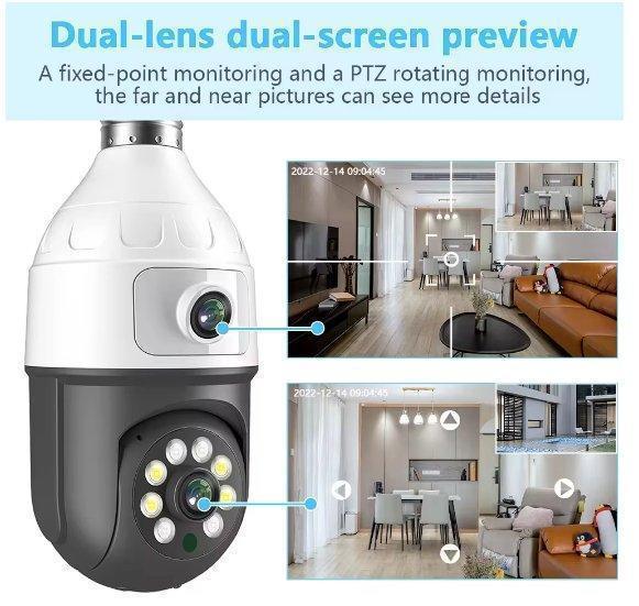 ΛΑΜΠΑ ΚΑΜΕΡΑ WIFI ΝΤΟΥΙ Ε27 ΑΔΙΑΒΡΟΧΗ ΜΕ ΝΥΧΤΕΡΙΝΗ ΛΗΨΗ - vip mix shop