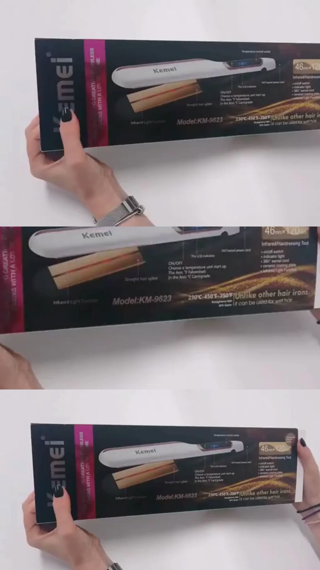 ΕΠΑΓΓΕΛΜΑΤΙΚΗ ΙΣΙΩΤΙΚΗ ΠΡΕΣΑ ΜΑΛΛΙΩΝ ΓΙΑ ΥΓΡΑ ΚΑΙ ΞΗΡΑ ΜΑΛΛΙΑ Kemei KM-9622