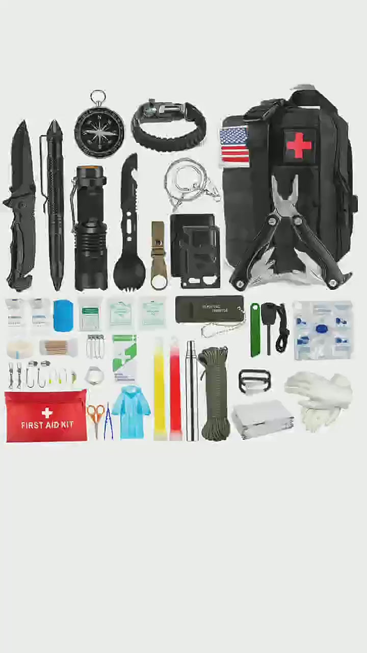 Κιτ Επιβίωσης 72 Ωρών 33 σε 1 με Πρώτες Βοήθειες & Εργαλεία