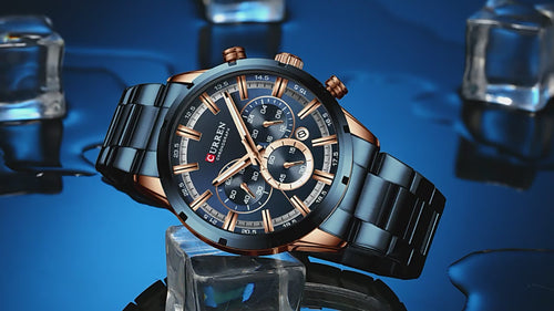 Ανδρικό Ρολόι CURREN 835  Quartz Χρονογράφος, Μεταλλικό Μπρασελέ & Αδιάβροχο