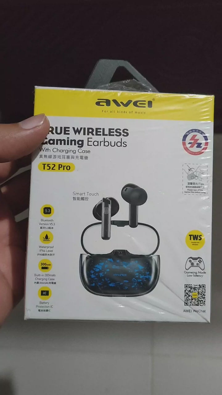 AWEI T52 PRO ΑΚΟΥΣΤΙΚΑ BLUETOOTH IN-EAR ΑΝΘΕΚΤΙΚΑ ΣΤΟ ΝΕΡΟ BLACK/BLUE - vip mix shop