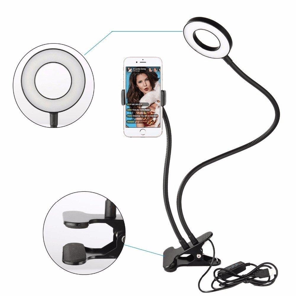 Ring light για Kινητό 2 Σε1 8cm 2500-4500K με Επιτραπέζια Βάση - vip mix shop