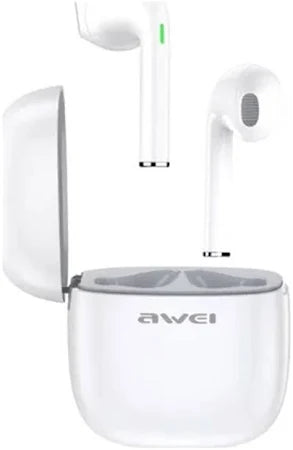IN-EAR BLUETOOTH HANDSFREE ΑΚΟΥΣΤΙΚΑ ΜΕ ΑΝΤΟΧΗ ΣΤΟΝ ΙΔΡΩΤΑ ΚΑΙ ΘΗΚΗ ΦΟΡΤΙΣΗΣ AWEI T28 ΛΕΥΚΑ