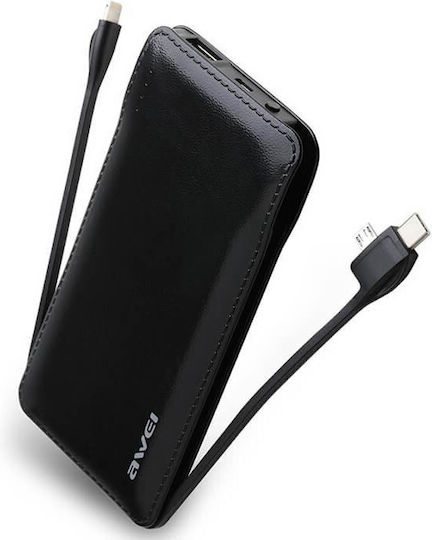 «Awei P51K power bank 10000mAh μαύρο με ενσωματωμένα καλώδια»


