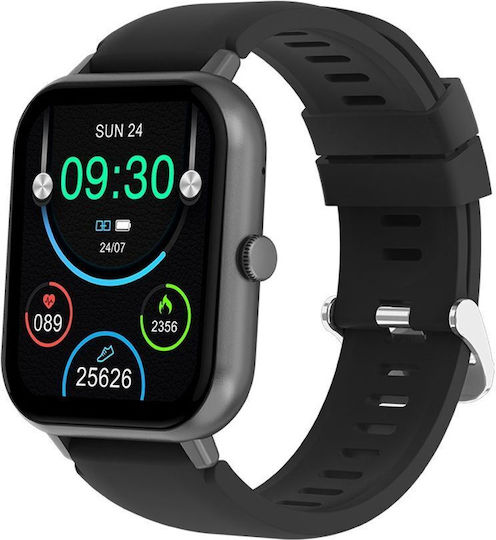 SMARTWATCH ΜΕ ΠΑΛΜΟΓΡΑΦΟ AWEI H25 (ΜΑΥΡΟ) 