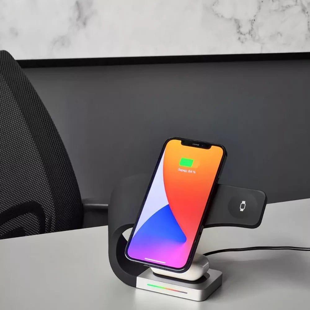 AIRPODS ΦΟΡΤΙΣΗ ΑΣΥΡΜΑΤΗ ΦΟΡΤΙΣΗ IPHONE WHATCH 3 ΣΕ 1 - vip mix shop