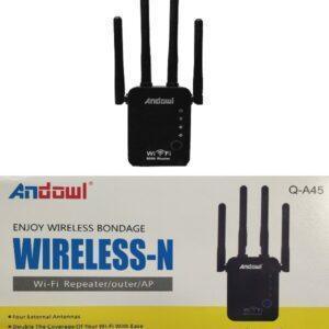 ΑΣΥΡΜΑΤΗ ΣΥΣΚΕΥΗ ΕΠΕΚΤΑΣΗΣ ΣΥΝΔΕΣΗΣ WIFI ANDOWL Q-A45 ΜΕ 4 ΚΕΡΑΙΕΣ - vip mix shop