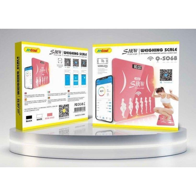 SMART ΖΥΓΑΡΙΑ ΜΕ ΛΙΠΟΜΕΤΡΗΤΗ ΚΑΙ BLUETOOTH ANDOWL Q-S068 ΡΟΖ- vip mix shop