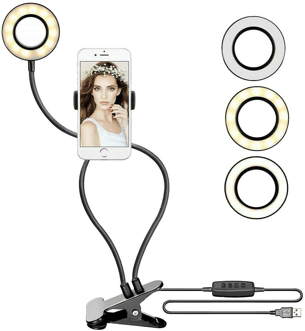 Ring light για Kινητό 2 Σε1 8cm 2500-4500K με Επιτραπέζια Βάση - vip mix shop