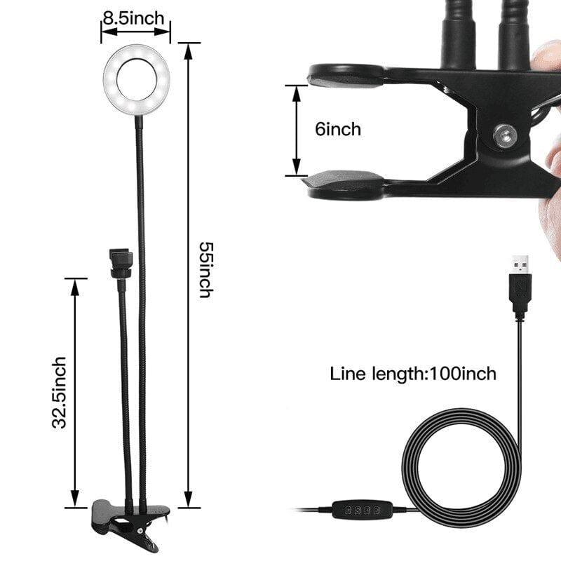 Ring light για Kινητό 2 Σε1 8cm 2500-4500K με Επιτραπέζια Βάση - vip mix shop