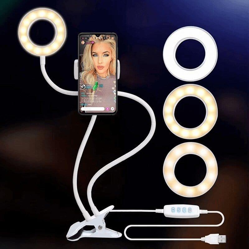 Ring light για Kινητό 2 Σε1 8cm 2500-4500K με Επιτραπέζια Βάση - vip mix shop