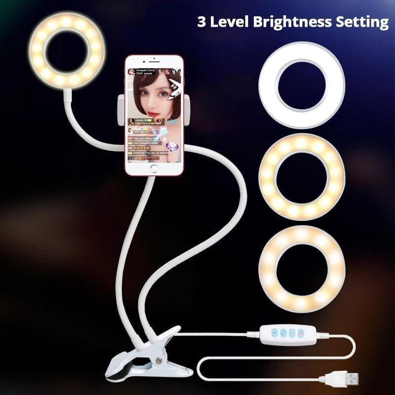 Ring light για Kινητό 2 Σε1 8cm 2500-4500K με Επιτραπέζια Βάση - vip mix shop